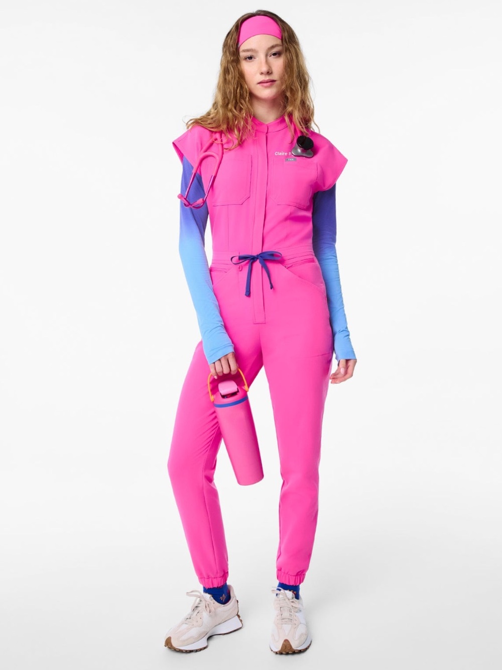Figs Scrub Jumpsuit in Rapid Response Pink NWT